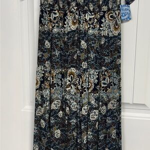 Free People Navy, Black and Cream Paisley Maxi Dress